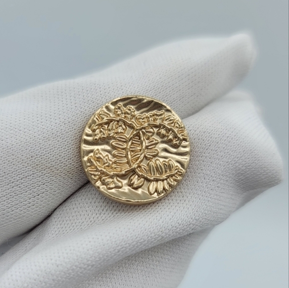 Designer Inspired CC Upcrafted Button Earrings #876 - Picture 5 of 6